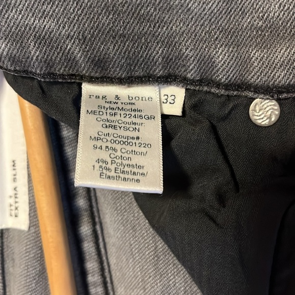 NWT Rag & Bone men’s jeans Fit 1 - Greyson size 33 - Picture 5 of 15